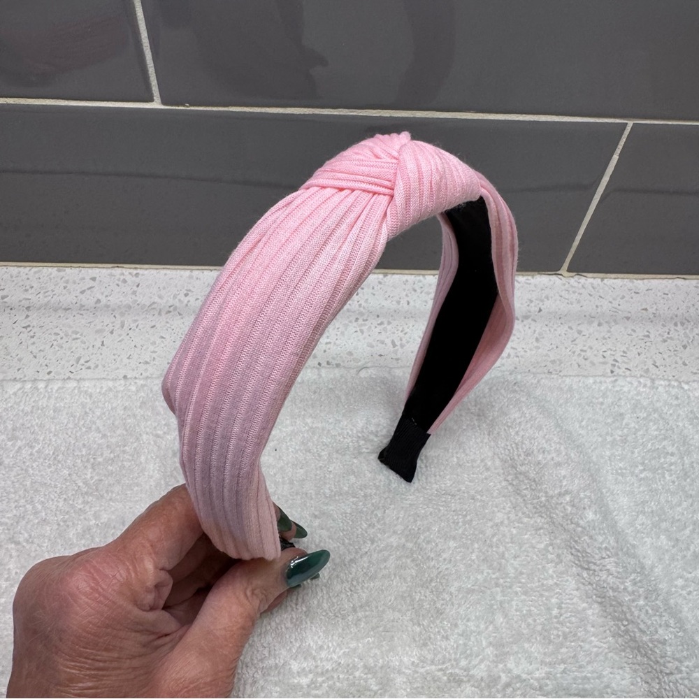 Pink cotton knotted headband - NWOT - great spring color-comfortable 2 Available